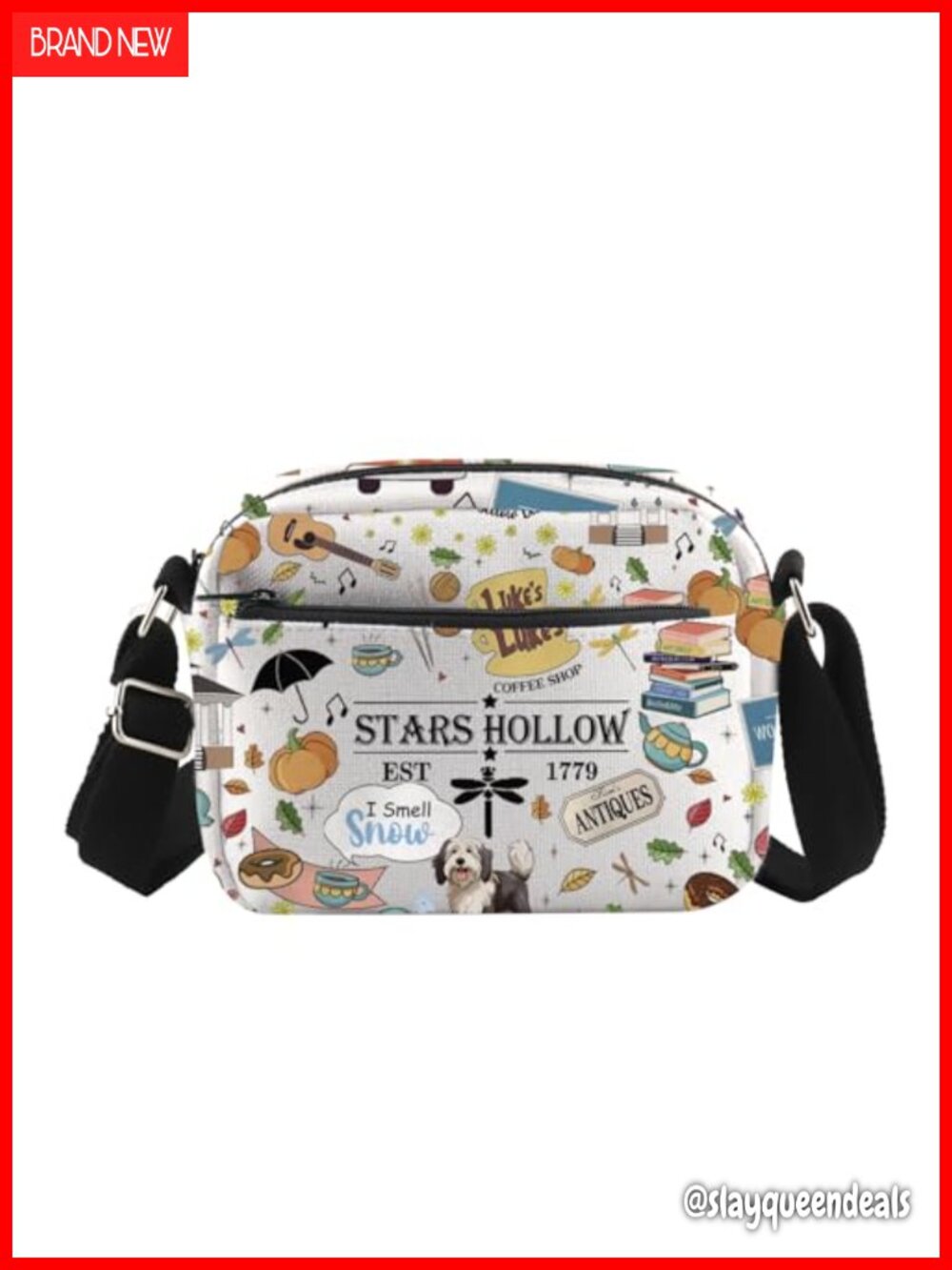 Cotton Linen Crossbody Bag Stars Hollow TV Show Fans Messenger Purse